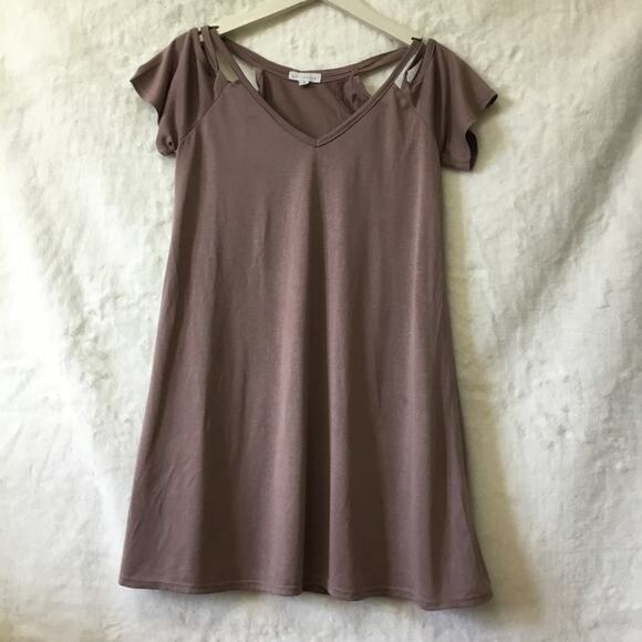 Socialite Mocha Strappy Mini Dress - Picture 2 of 9